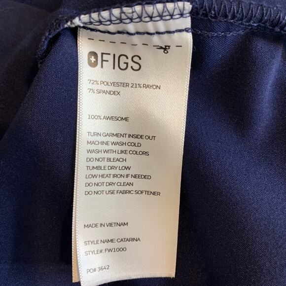 Figs Scrub Top Womens Extra Large Navy Catarina One Pocket Short Sleeve Medical - Picture 10 of 12